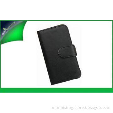Black Wallet Style Leather Mobile Phone Cases , Sony Xperia
